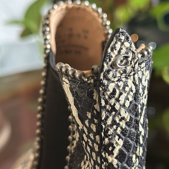 Coach Bowery Western cowgirl Bootie Snakeskin ankle boots sz 5.5 EUR 36 - Picture 13 of 17